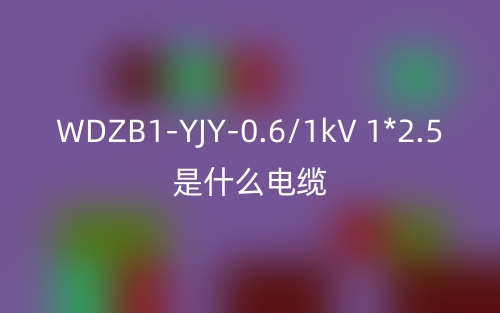 WDZB1-YJY-0.6/1kV 1*2.5是什么電纜？(圖1)