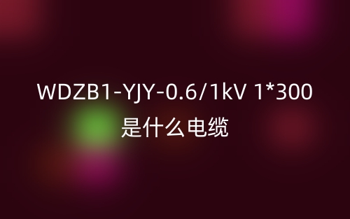 WDZB1-YJY-0.6/1kV 1*300是什么電纜？(圖1)