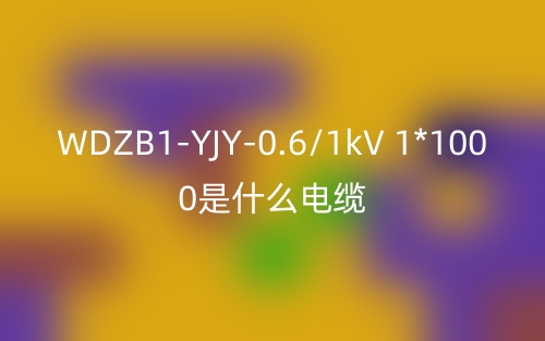 WDZB1-YJY-0.6/1kV 1*1000是什么電纜？(圖1)