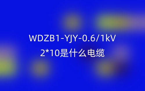 WDZB1-YJY-0.6/1kV 2*10是什么電纜？(圖1)