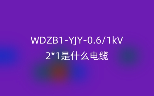 WDZB1-YJY-0.6/1kV 2*1.0是什么電纜？(圖1)