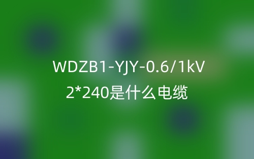 WDZB1-YJY-0.6/1kV 2*240是什么電纜？(圖1)