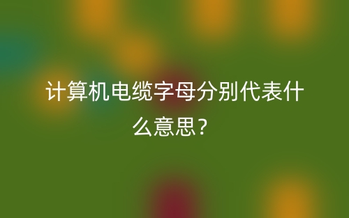 計算機電纜字母分別代表什么意思？(圖1)