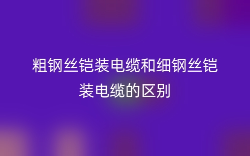 粗鋼絲鎧裝電纜和細鋼絲鎧裝電纜的區(qū)別是什么？(圖1)