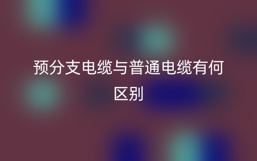 預(yù)分支電纜與普通電纜有何區(qū)別？(圖1)