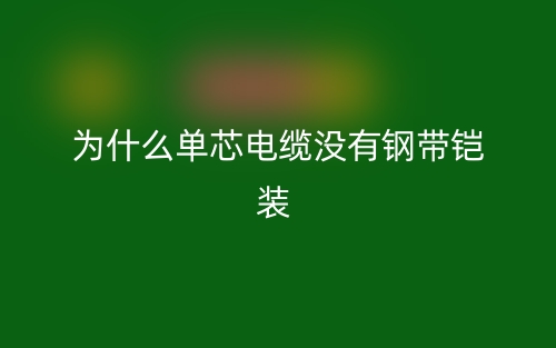 為什么單芯電纜沒有鋼帶鎧裝？(圖1)