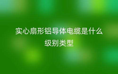 實(shí)心扇形鋁導(dǎo)體電纜是什么級(jí)別類型？(圖1)